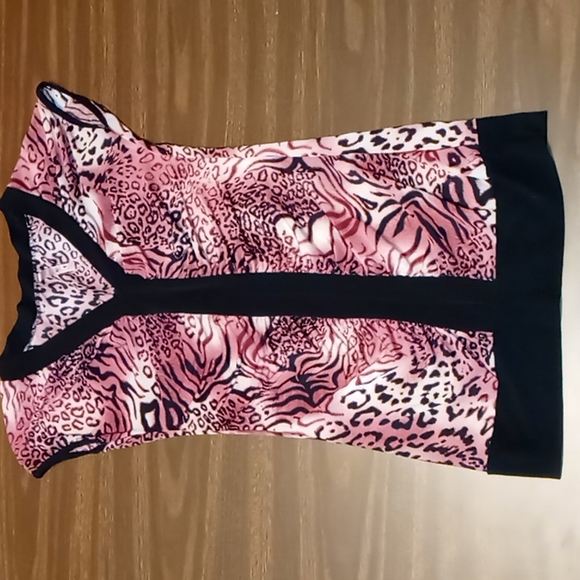 Kiwi Pink Animal Print Shirt S/M - Picture 1 of 4